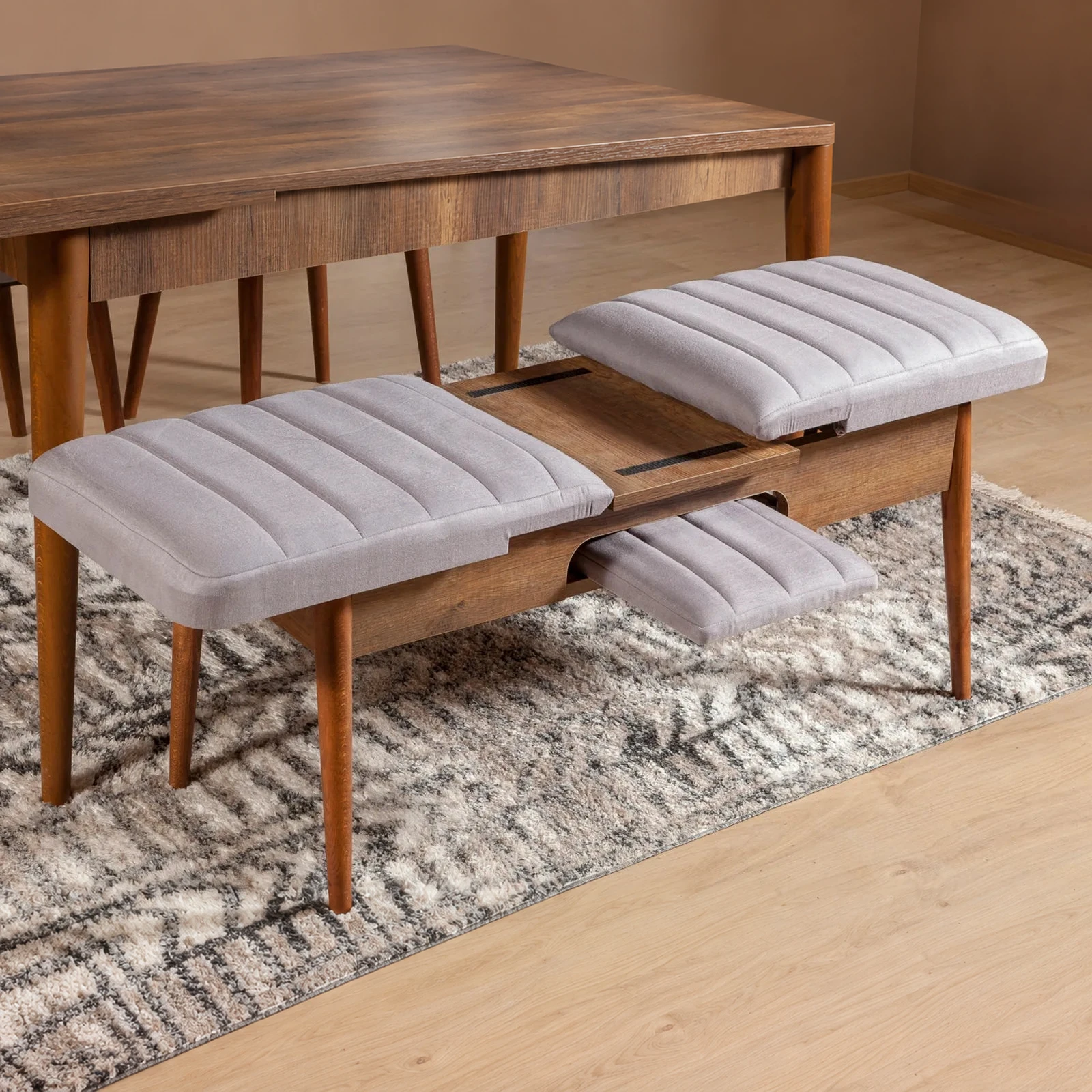 Sembol Bench Ceviz Soho Gri görsel 2