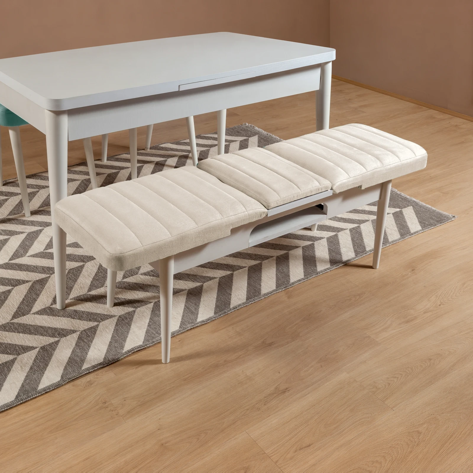 Sembol Bench Beyaz Krem